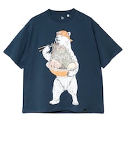 ゴースローキャラバン（GOSLOWCARAVAN）半袖 ラーメンクマ Tシャツ 361917 NAV