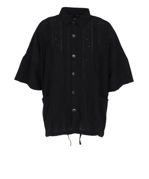 ゴースローキャラバン（GOSLOWCARAVAN）シャーリングレース ビッグ 半袖シャツ 364001 BLK