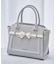 バイカラーアクセントリボンハンドバッグ