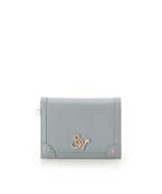ロゴ金具折財布
