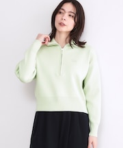 ハーフZIP刺繍ロゴニット【洗濯機OK】