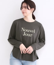 ロゴプリントロングTシャツ【洗濯機OK】