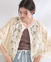 刺繍レースショートブラウス【洗える】