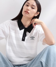 ◆【umbro/アンブロ】メッシュボーダー配色ポロニット