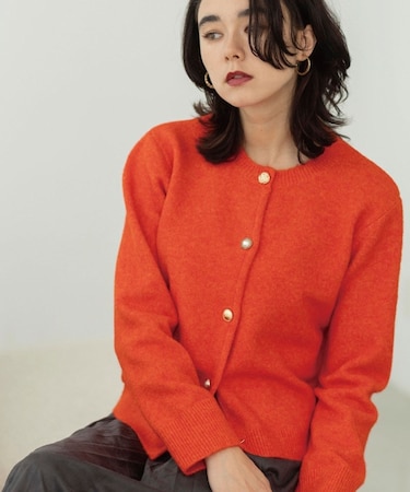 ブークレ多釦ニットカーディガン【洗える】
