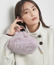 【2WAY】フェイクファー巾着ミニショルダーバッグ