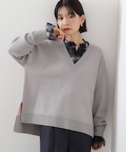 【体型カバー】ゆったり サイドスリットニット