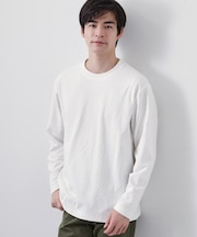【長く愛せる、定番ロンT】リンクスジャカード長袖Tシャツ