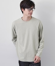 【長く愛せる、定番ロンT】リンクスジャカード長袖Tシャツ