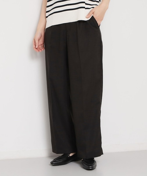 【XS-XL/洗える】オン・オフ問わずきれいに決まる 麻調ワイドパンツ