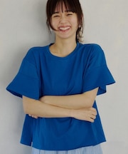 【ひんやりさらさら】軽やかに揺れる シアーフレアスリーブTシャツ