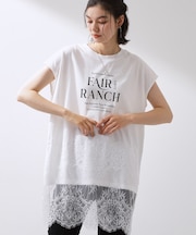 レース切替 ロングTシャツ
