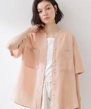 【M-XL/秋始めにちょうどいい】細見え5分袖Wポケットシャツ