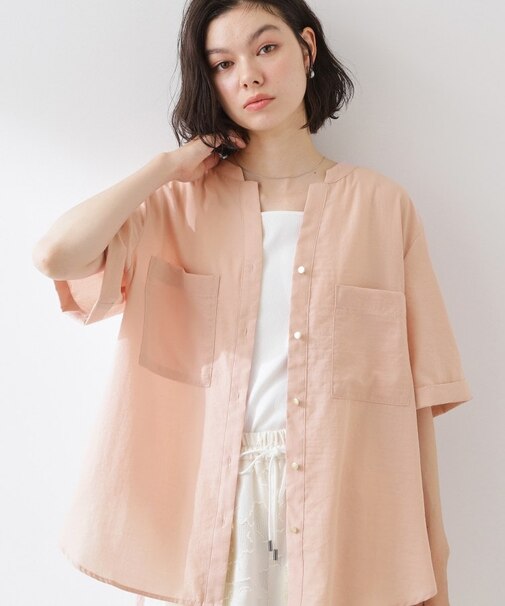 【M-XL/秋始めにちょうどいい】細見え5分袖Wポケットシャツ