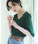 【秋始めにちょうどいい/毛玉防止】すっきりVネック秋色6分袖ニット