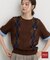 POLO BCS/アーガイル5分袖ニット