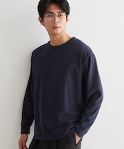 【洗濯機OK】カノコ編み 長袖Tシャツ