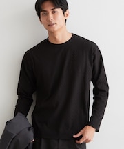 【ジャケットスタイルにも◎】リンクス柄 長袖Tシャツ
