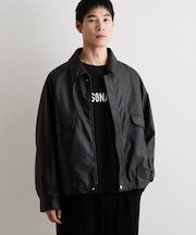 合成皮革 ビッグシルエットブルゾン