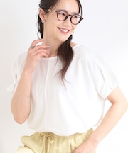 【S-LL/UV/プチプラ】お袖タックで好印象 デザインTシャツ