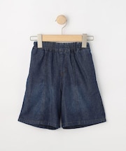 【100-150cm/ひんやり】ゆったりシルエットの デニムハーフパンツ