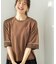 配色ラインニットTシャツ