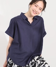 【UV/吸水速乾/抗菌防臭】インせず着られる フレンチリネンスキッパーシャツ