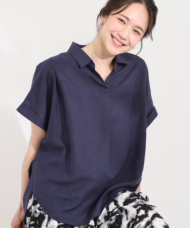 【UV/吸水速乾/抗菌防臭】インせず着られる フレンチリネンスキッパーシャツ