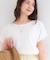 【UV/S-LL/洗濯機可】レース切替で華やかに 大人の選ぶ上品Tシャツ