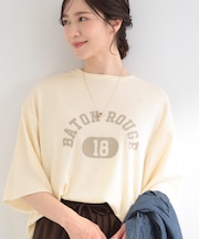 【洗濯機可/S-LL/選べる6柄】切りっぱなしお袖がこなれカジュアル 5分袖シアーTシャツ