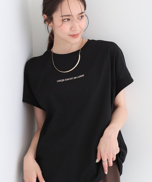【汗じみ防止/S-LL/体型カバー/洗濯機可】汗じみが気になりにくい 大人の刺繍ロゴTシャツ