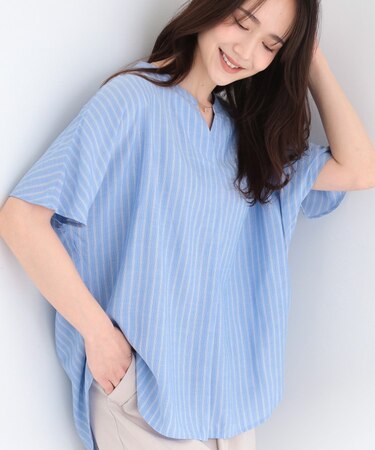 【洗濯機可/体型カバー】とろみタックスキッパーブラウス