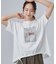 【洗濯機可/体型カバー】プリントデザインが目を惹く 裾シャーリングTシャツ
