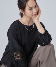 【洗濯機可/S-LL/洗濯後しわになりにくい】刺繍レースで高見え インせず決まる主役ブラウス