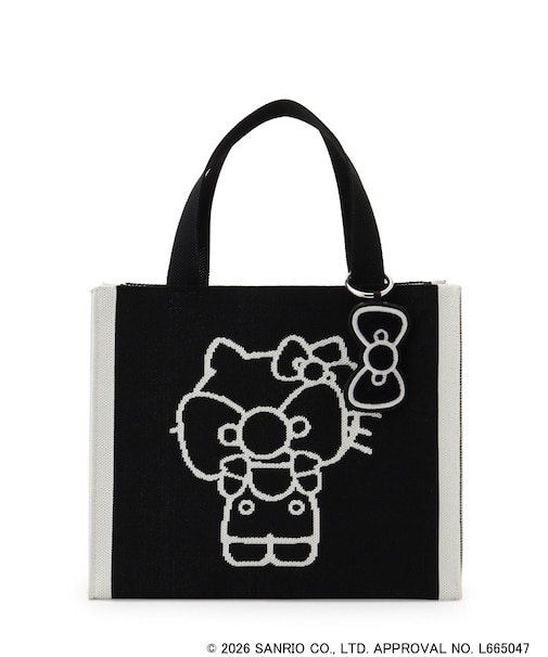 【HELLO KITTY コラボ】バイカラーニットトート