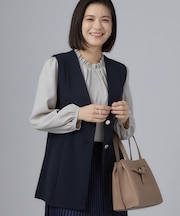【セレモニー/通勤/S-3L】カットジョーゼットペプラムジレ