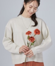 【S-LL/洗濯機可/体型カバー】繊細なラメが品よく華やか スウェットライクニット