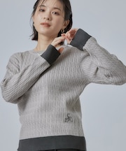 配色ケーブルニットTOPS