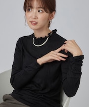【S-LL】ワッシャー加工で抜け感を シャーリングハイネックインナー