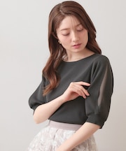 【接触冷感／UVケア】クールタッチラップスリーブニット《洗濯機OK／XS～3L／9col》