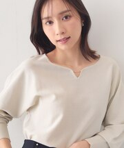 フロントパーツ付きドルマンスリーブニット【洗濯機OK/抗ピル】《7col》