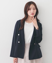 《再入荷》ダブルブレストテーラードジャケット【接触冷感/吸水速乾/イージーアイロン/防シワ/洗濯機OK】