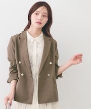 《再入荷》ダブルブレストテーラードジャケット【接触冷感/吸水速乾/イージーアイロン/防シワ/洗濯機OK】