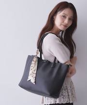 【軽量/通勤対応/A4対応】スカーフ付きトートバッグ