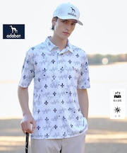 【ADABAT NAVY】吸水速乾/UVカット ロゴモノグラム半袖ポロシャツ