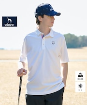 【ADABAT NAVY】吸水速乾/UVカット カノコエンブレム半袖ポロシャツ