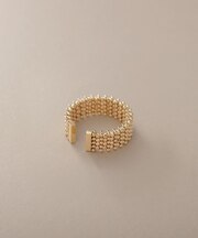 K18ハニーカットボールオープン リング太