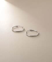 プラチナ中空丸線フープピアス小