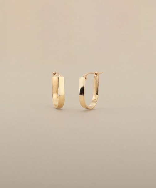 K10平打ち楕円 フープピアス
