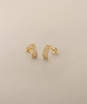 K18ダイヤモンド スクエアカーブライン スタッドピアス